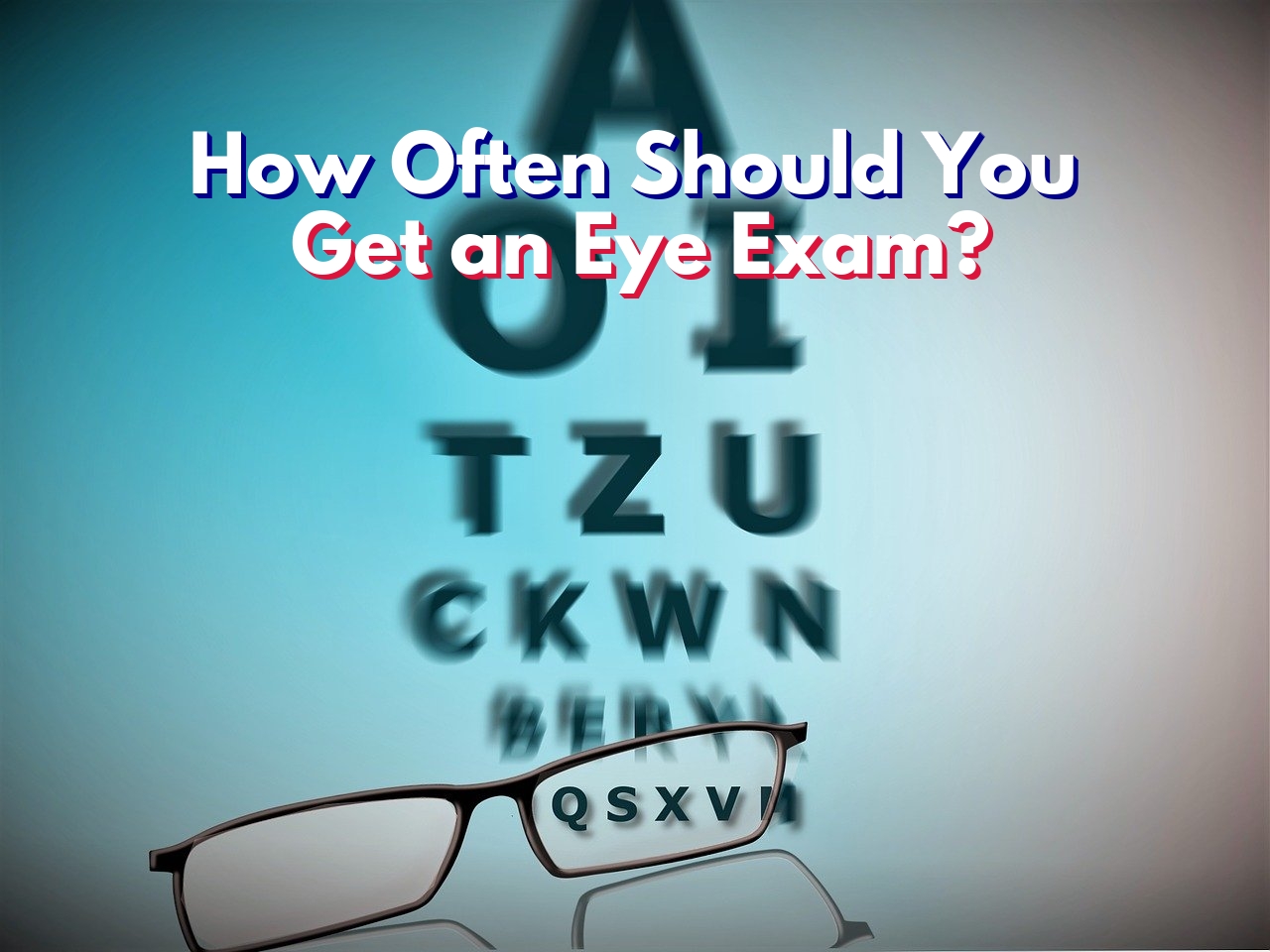 Eye exam showing letters becoming clearer