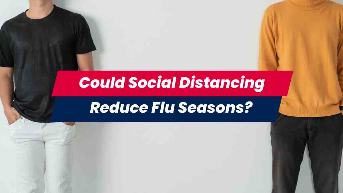 Two people social distancing during flu season