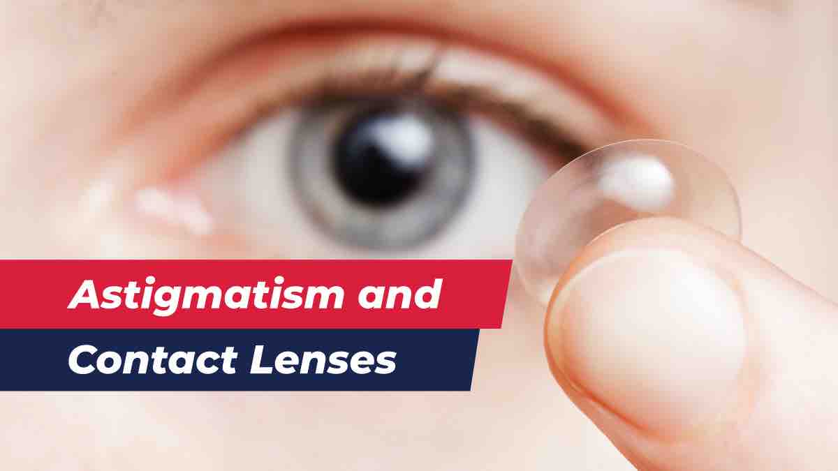 Contact lens for astigmatism with eye in background