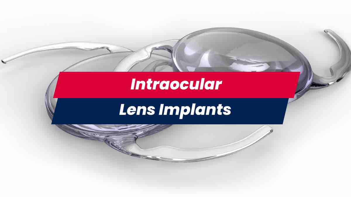 Intraocular lens implants view from above